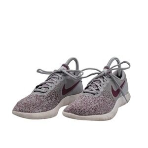 Nike Flex Contact Shoes Womens Size 7 Gray Maroon Running Sneakers 908995-011